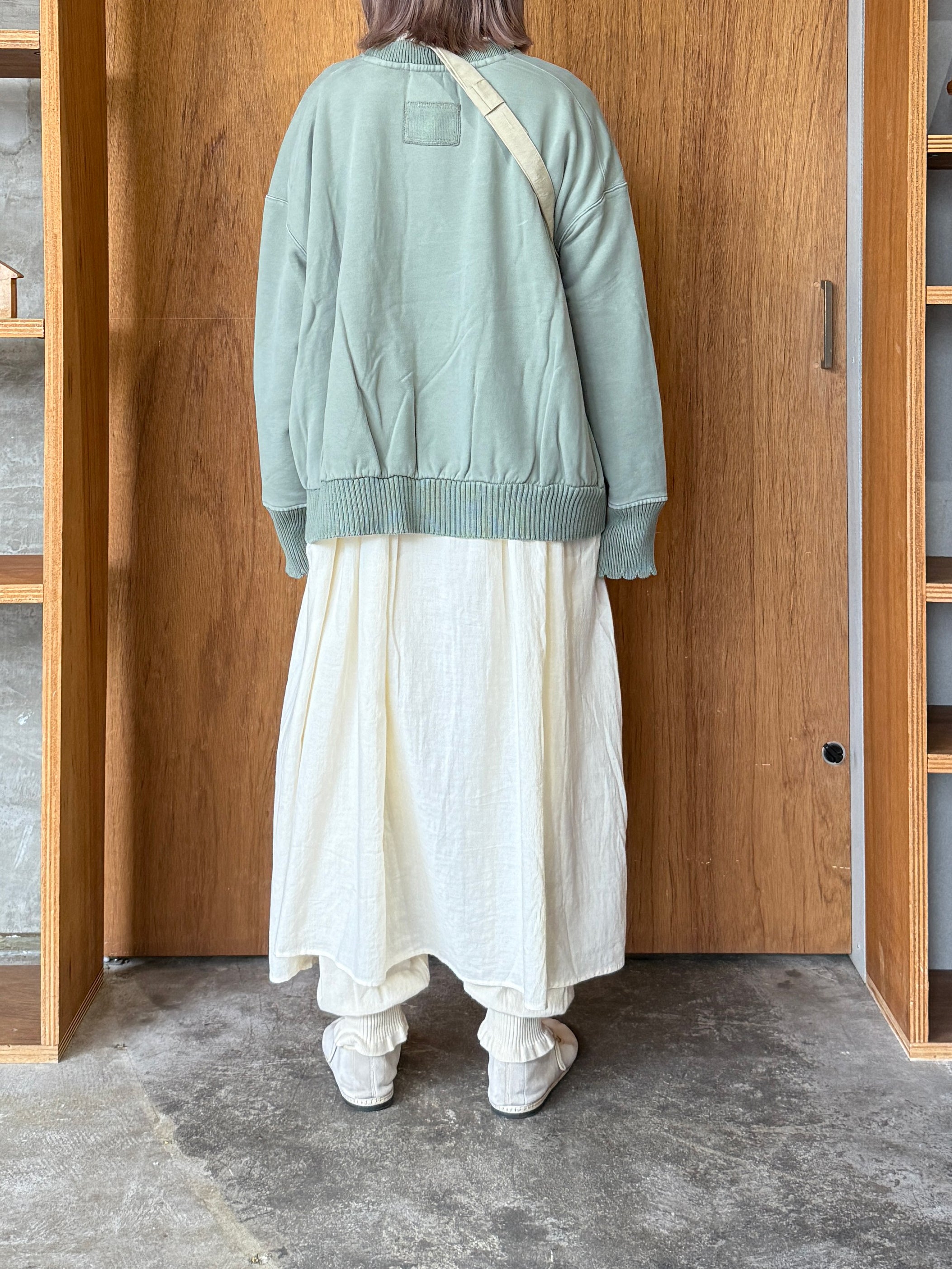 tumugu / コットン裏起毛×ニット プルオーバー（MINT）