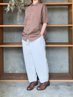 Vlas Blomme / Cotton Ramie Poplin　半袖シャツ(Olive)