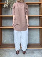 Vlas Blomme / Cotton Ramie Poplin　半袖シャツ(Olive)