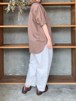 Vlas Blomme / Cotton Ramie Poplin　半袖シャツ(Olive)