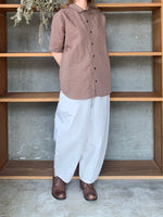 Vlas Blomme / Cotton Ramie Poplin　半袖シャツ(Olive)