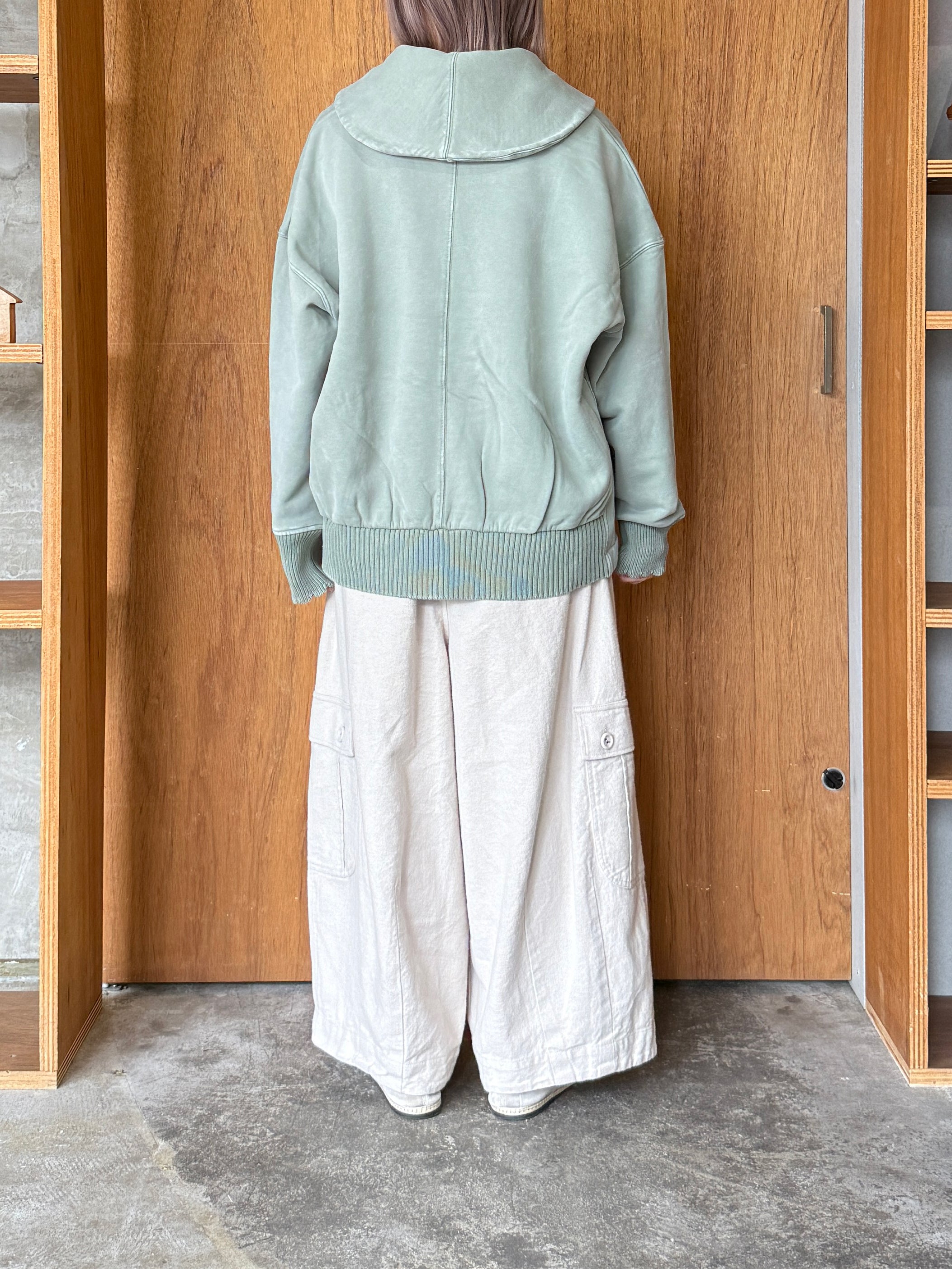 tumugu / コットン裏起毛×ニット ジャケット（MINT）