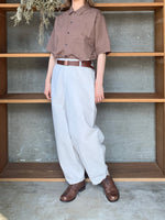 Vlas Blomme / Cotton Ramie Poplin　半袖シャツ(Olive)