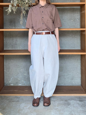 Vlas Blomme / Cotton Ramie Poplin　半袖シャツ(Olive)