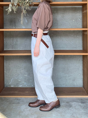 Vlas Blomme / Cotton Ramie Poplin　半袖シャツ(Olive)