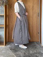 【SALE】tumugu / ソリトリネン×コットンリネンボイルガーゼ マルチwayジャンスカ（GRAY）