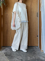 qiri / 花吹雪 jacquard frill bag (ベージュ)