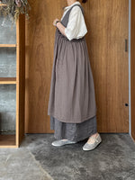【SALE】tumugu / ソリトリネン×コットンリネンボイルガーゼ マルチwayジャンスカ（GRAY）