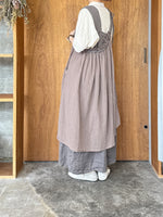 【SALE】tumugu / ソリトリネン×コットンリネンボイルガーゼ マルチwayジャンスカ（GRAY）