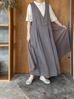 【SALE】tumugu / ソリトリネン×コットンリネンボイルガーゼ マルチwayジャンスカ（GRAY）