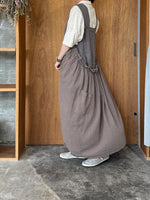 【SALE】tumugu / ソリトリネン×コットンリネンボイルガーゼ マルチwayジャンスカ（GRAY）