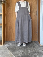 【SALE】tumugu / ソリトリネン×コットンリネンボイルガーゼ マルチwayジャンスカ（GRAY）