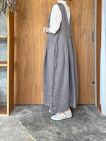 【SALE】tumugu / ソリトリネン×コットンリネンボイルガーゼ マルチwayジャンスカ（GRAY）