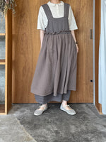 【SALE】tumugu / ソリトリネン×コットンリネンボイルガーゼ マルチwayジャンスカ（GRAY）