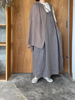 【SALE】tumugu / ソリトリネン×コットンリネンボイルガーゼ マルチwayジャンスカ（GRAY）