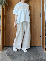 UNIVERSAL SEVEN / クラシック天竺 イタリアンフィレレーススウィングフレームT（シロ×キナリ）