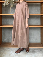 Vlas Blomme / Cotton Ramie Poplin シャツドレス(Olive)