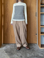 GASA*/ 存在すること ニットプルオーバー (off white × navy border)