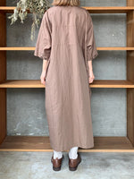 Vlas Blomme / Cotton Ramie Poplin シャツドレス(Olive)