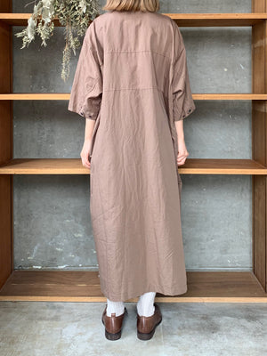 Vlas Blomme / Cotton Ramie Poplin シャツドレス(Olive)