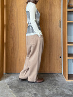 GASA*/ 存在すること ニットプルオーバー (off white × navy border)