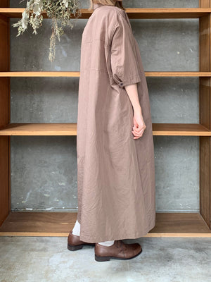 Vlas Blomme / Cotton Ramie Poplin シャツドレス(Olive)