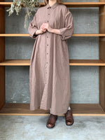 Vlas Blomme / Cotton Ramie Poplin シャツドレス(Olive)