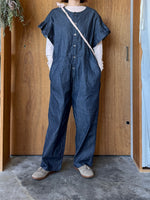 UNIVERSAL SEVEN / 6oz デニム フリルスリーブサロペットPT（デニム）