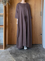 Vlas Blomme / Ramie Canvas レザーベルト2Wayドレス  (D.Brown)