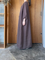 Vlas Blomme / Ramie Canvas レザーベルト2Wayドレス  (D.Brown)