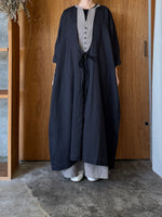 Vlas Blomme / Ramie Canvas レザーベルト2Wayドレス  (D.Charcoal)