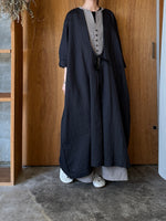 Vlas Blomme / Ramie Canvas レザーベルト2Wayドレス  (D.Charcoal)