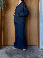 TISSU / フレンチリネン スタンドカラーシャツJK（ネイビー）