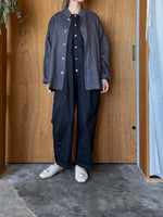 TISSU / フレンチリネン スタンドカラーシャツJK（チャコール）