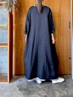 Vlas Blomme / Ramie Canvas レザーベルト2Wayドレス  (D.Charcoal)