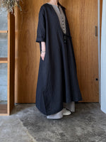 Vlas Blomme / Ramie Canvas レザーベルト2Wayドレス  (D.Charcoal)