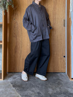 TISSU / フレンチリネン スタンドカラーシャツJK（チャコール）