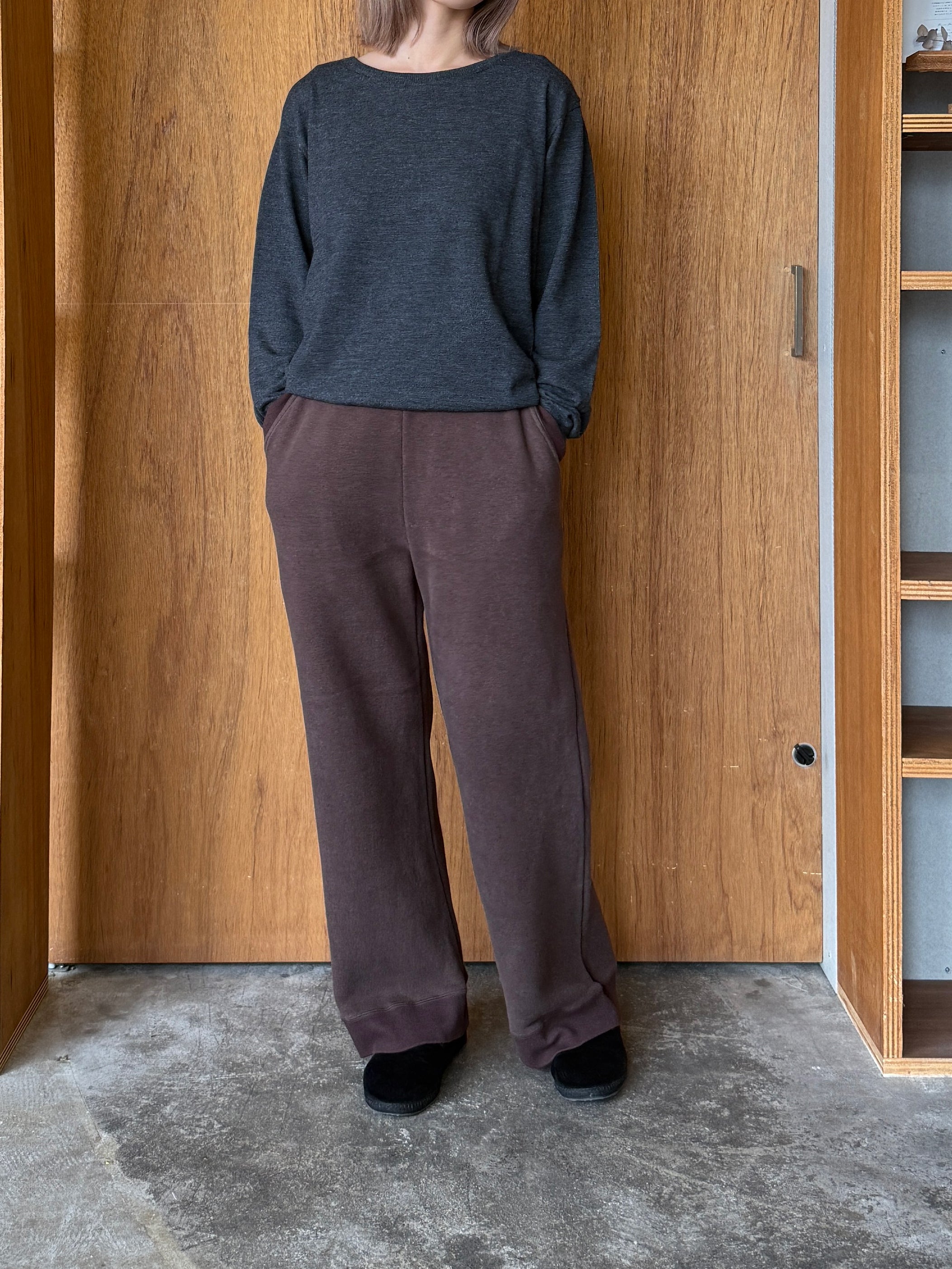 suzuki takayuki / sweat pants wide straight（burnt sienna）