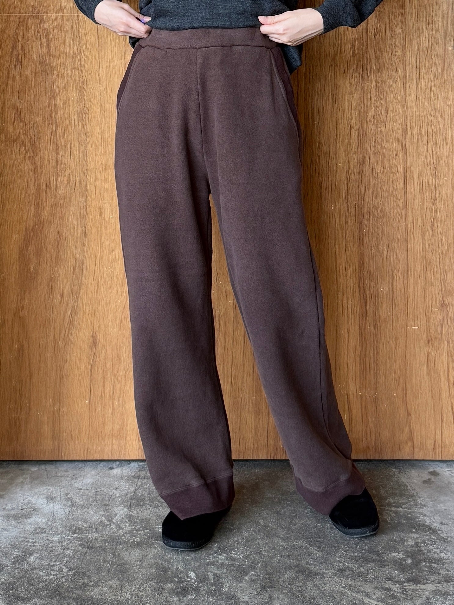 suzuki takayuki / sweat pants wide straight（burnt sienna）