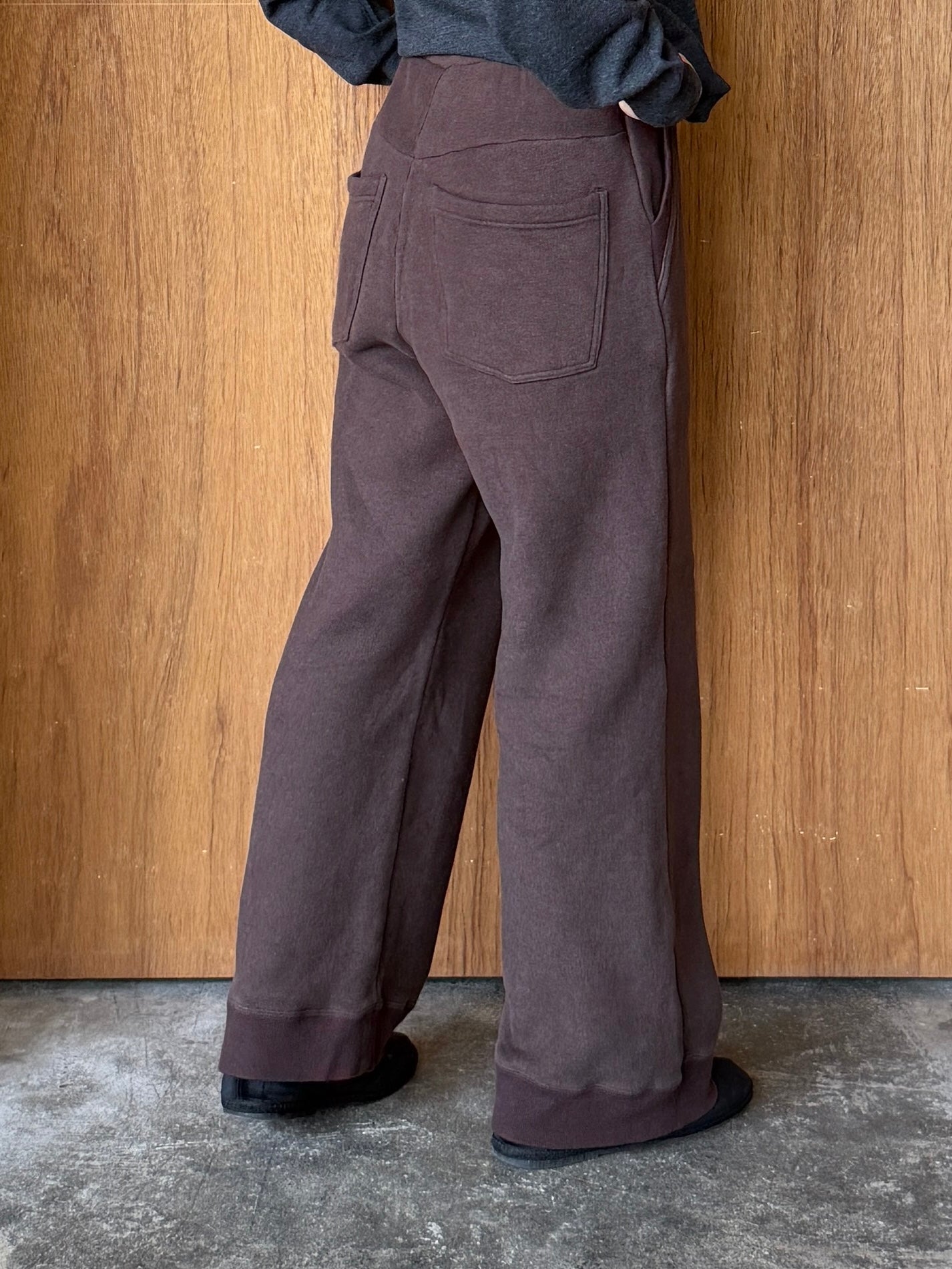 suzuki takayuki / sweat pants wide straight（burnt sienna）