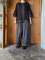 tumugu / カディコットン　ブラウス（BLACK）