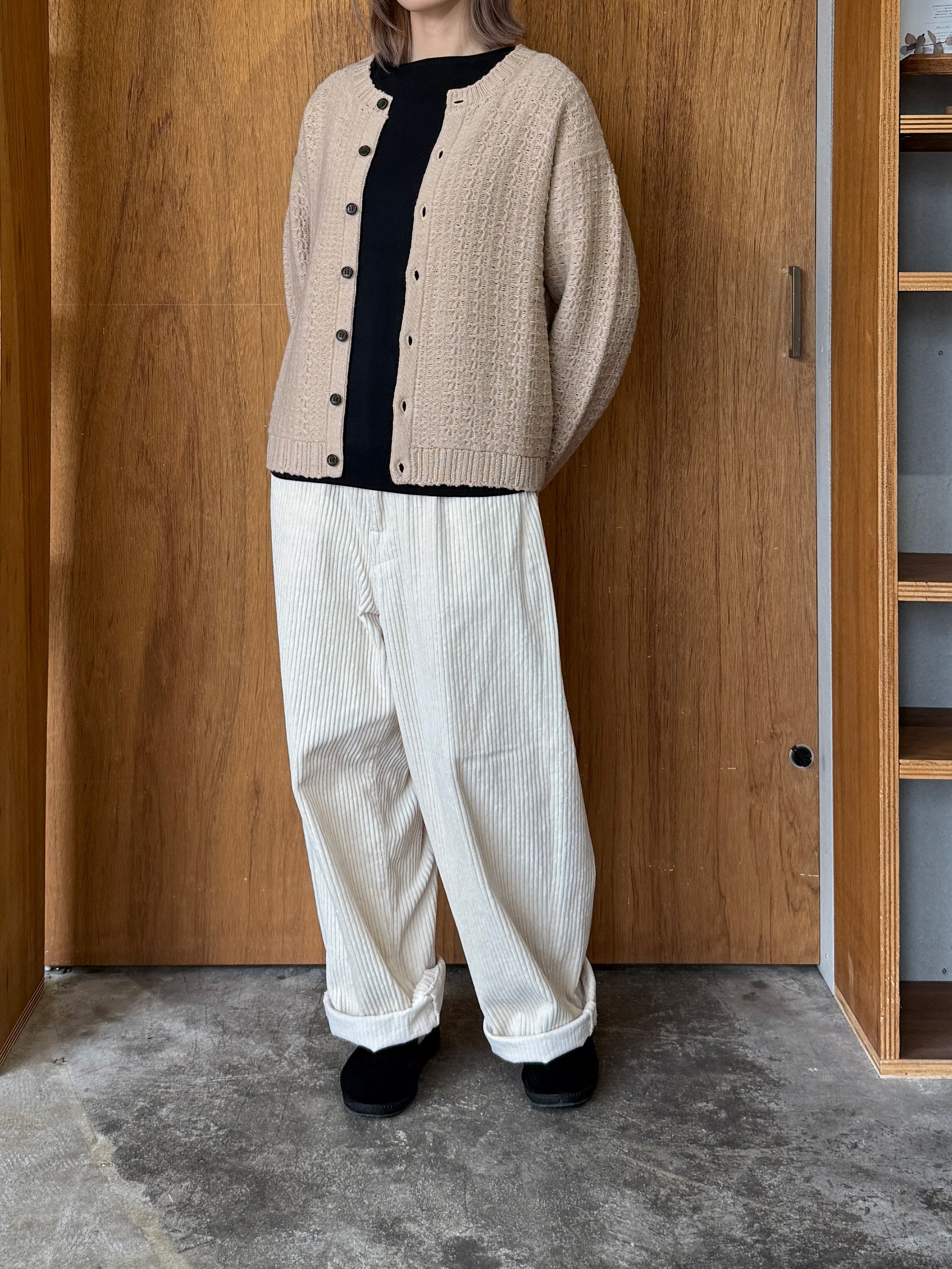 Vlas Blomme / Tasmanian Wool ニットジャケット (Beige)