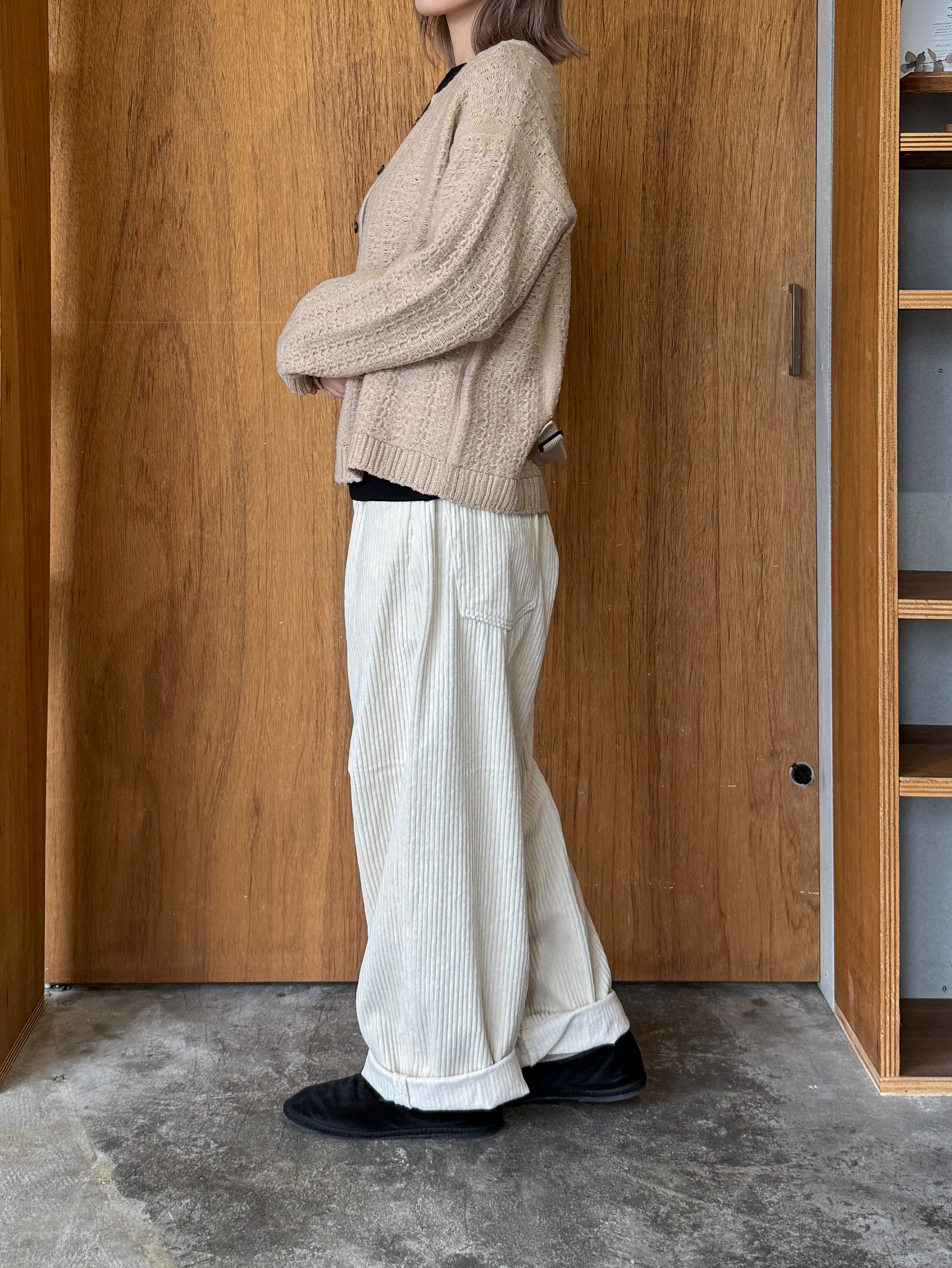 Vlas Blomme / Tasmanian Wool ニットジャケット (Beige)