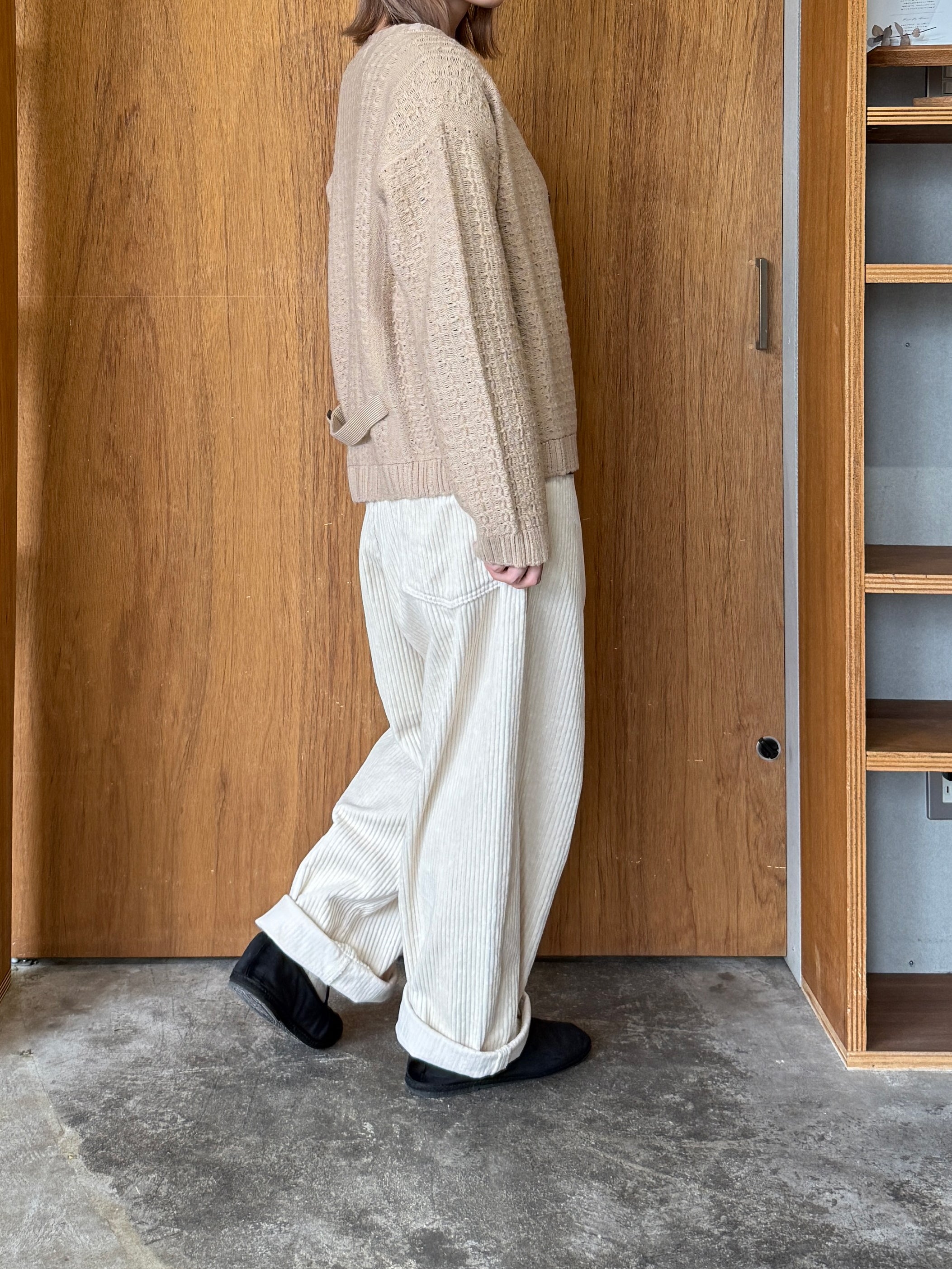Vlas Blomme / Tasmanian Wool ニットジャケット (Beige)