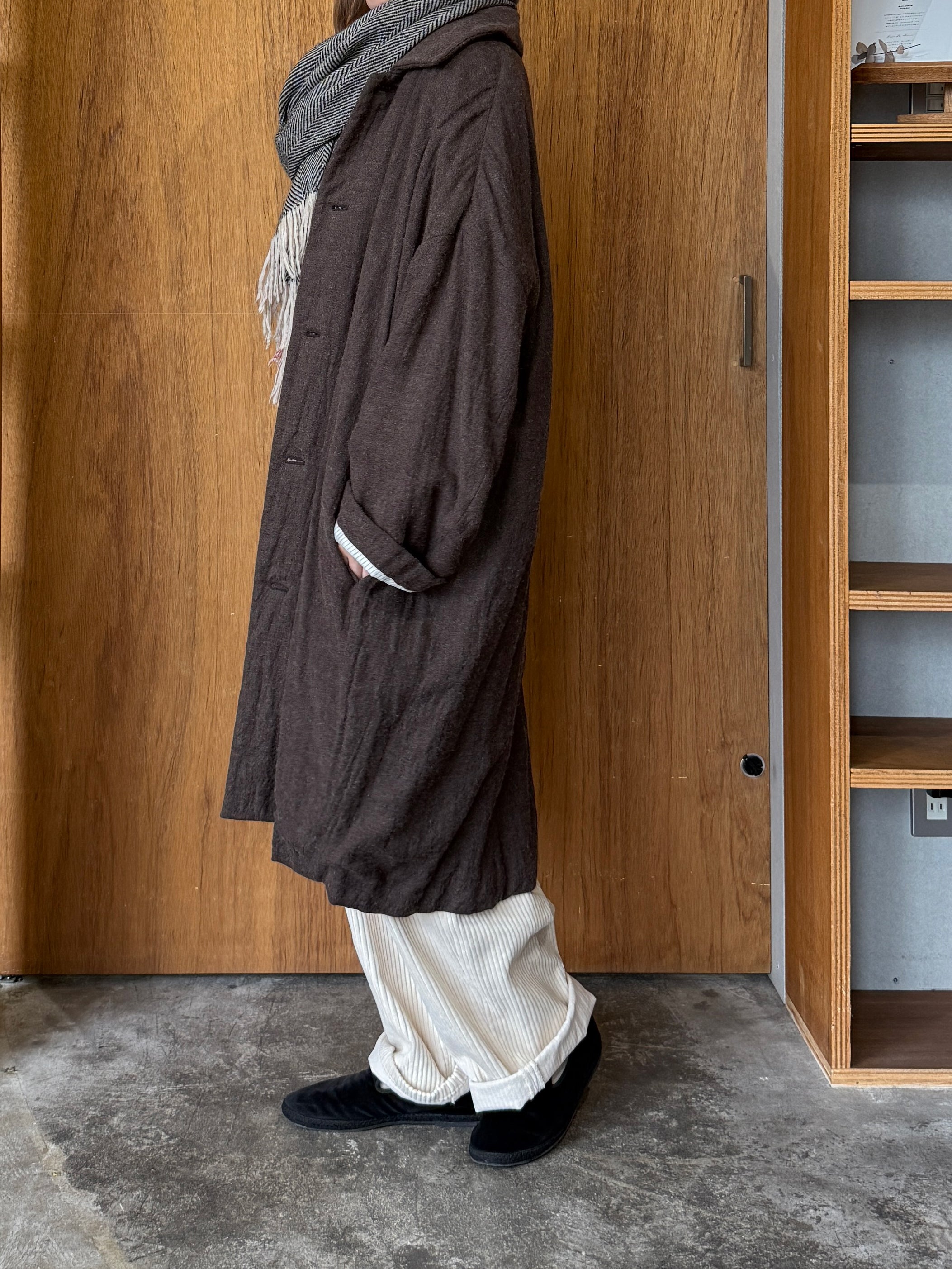 suzuki takayuki / herring-bone shawl（heather cacao）