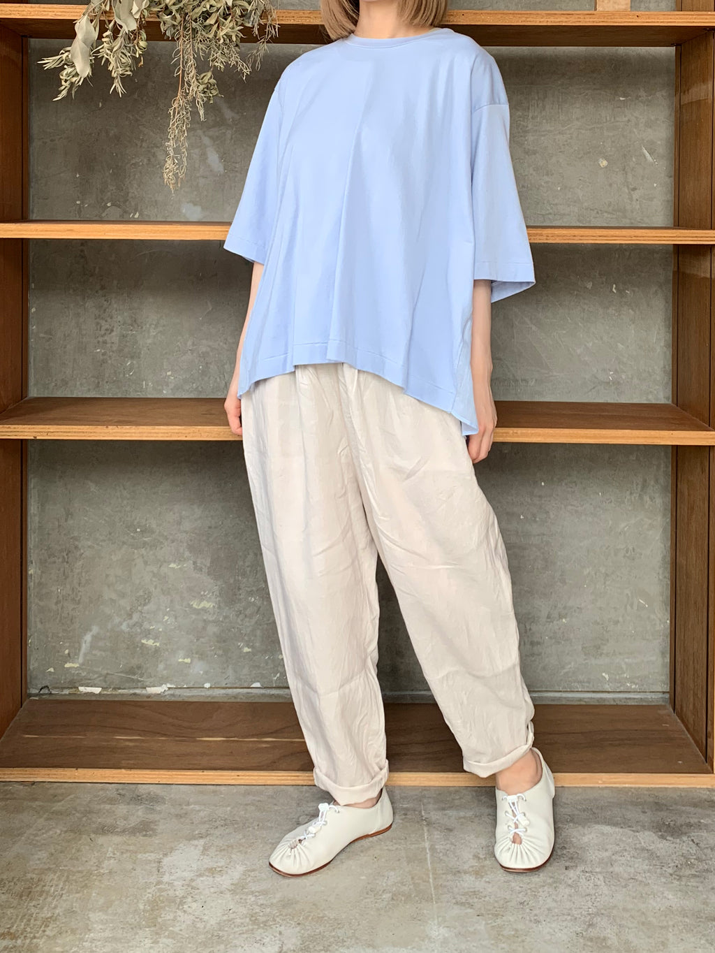 suzuki takayuki / combination t-shirt（pale sky blue）
