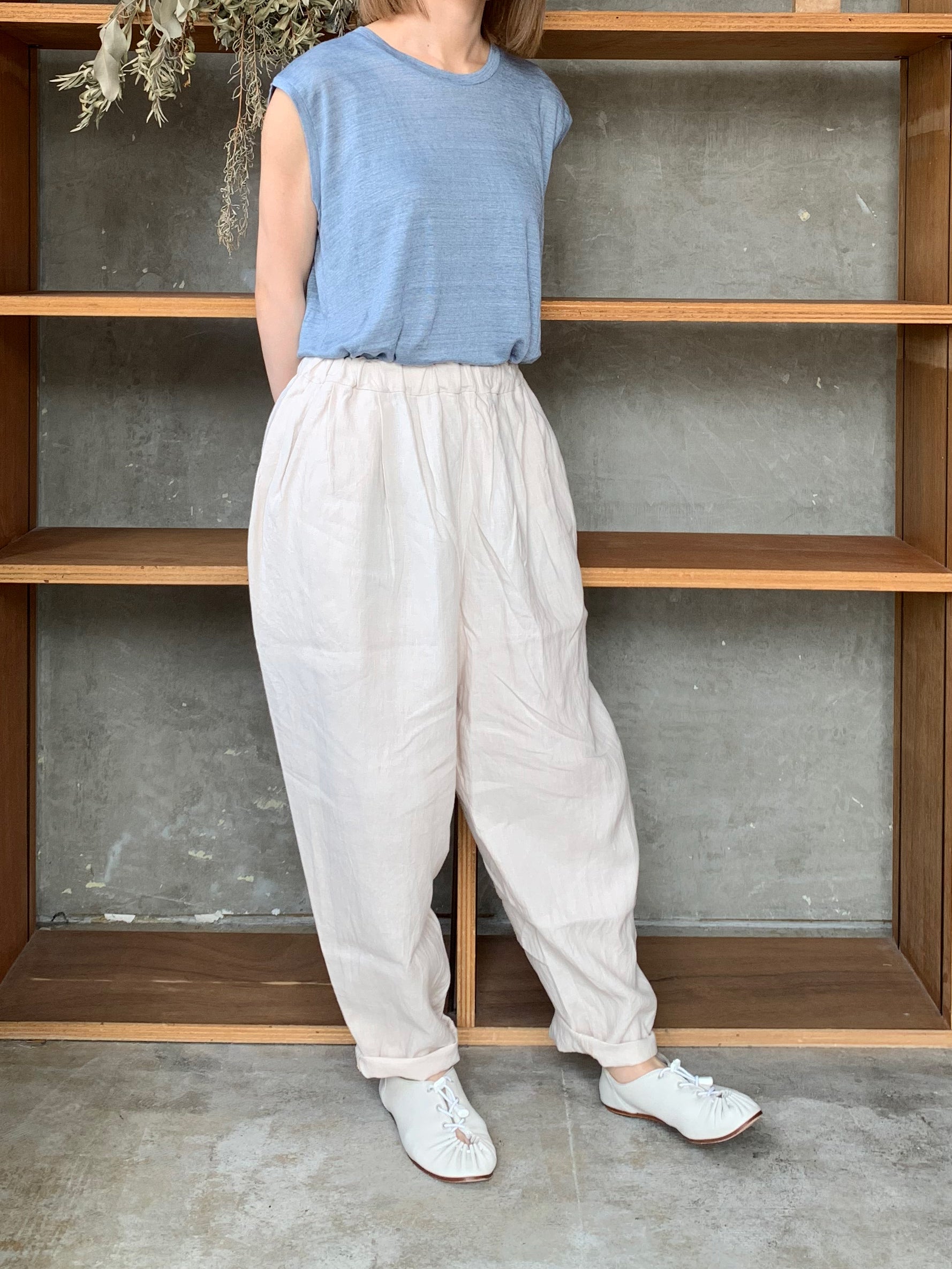 Re arrival!!　suzuki takayuki / linen tank top（frosty blue）