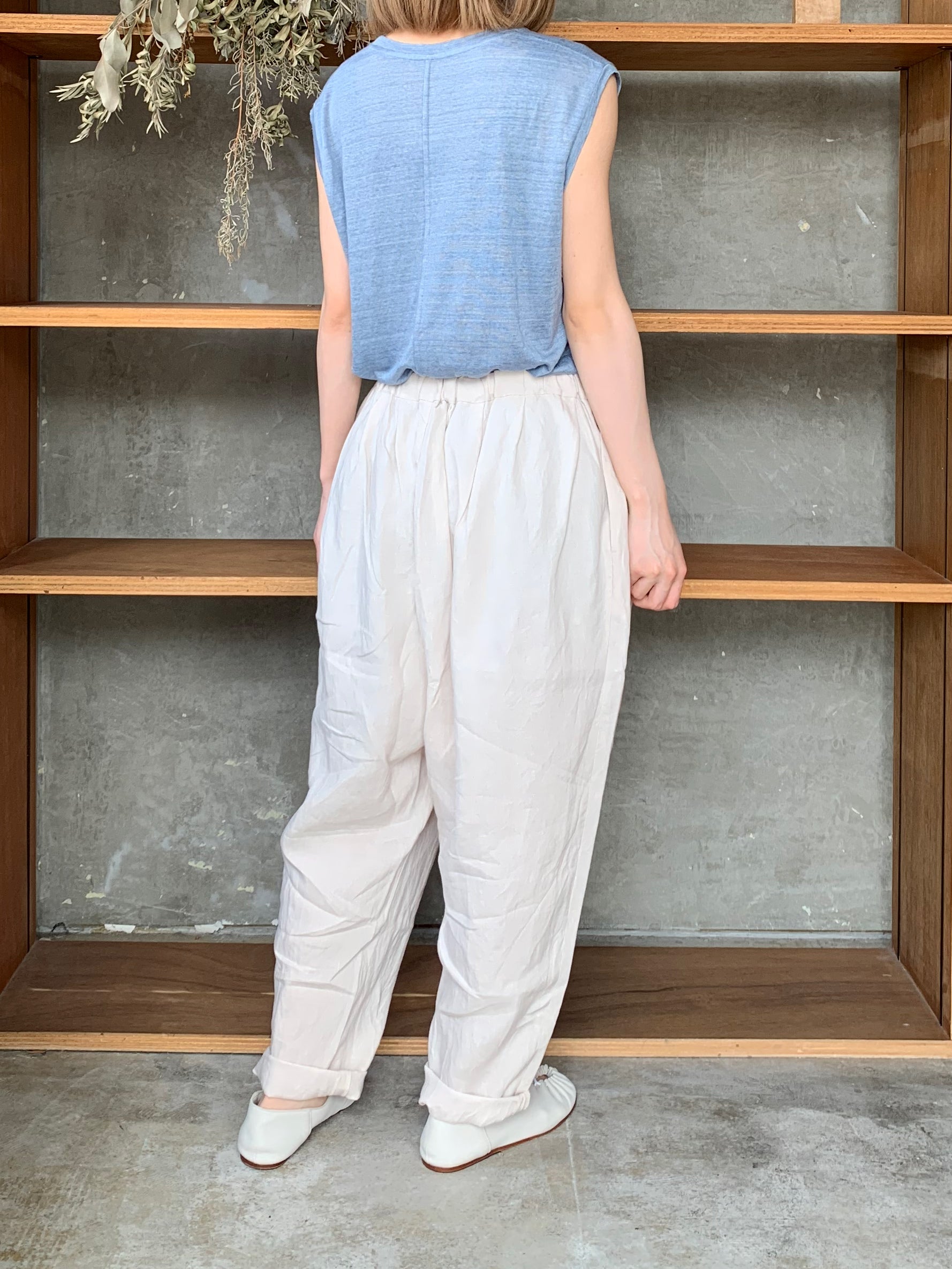 Re arrival!!　suzuki takayuki / linen tank top（frosty blue）