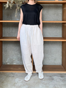 suzuki takayuki / linen tank top（black）