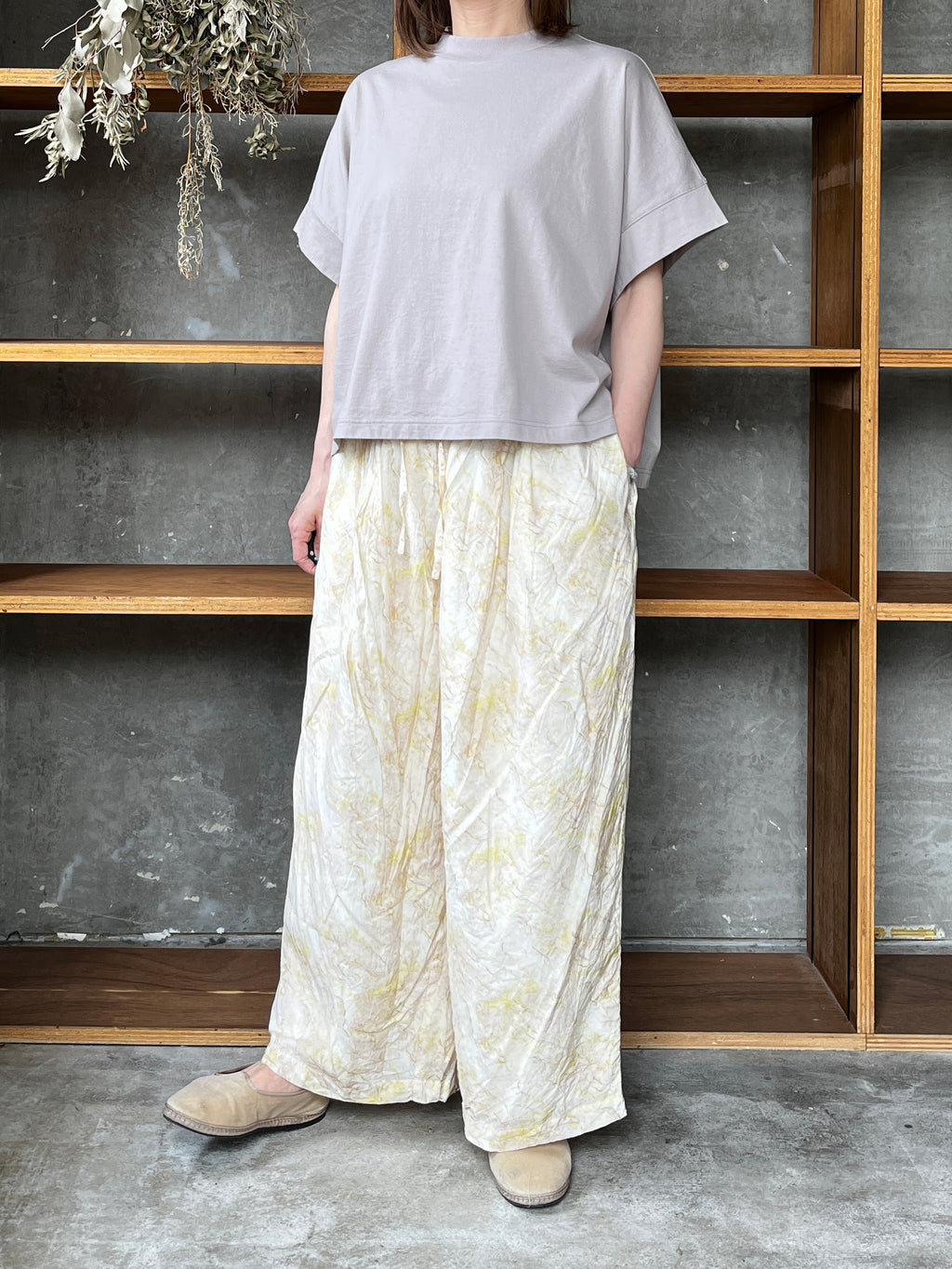 ROBE de PEAU / MARBLE PATTERN WIDE PANTS (SKIN MARBLE)